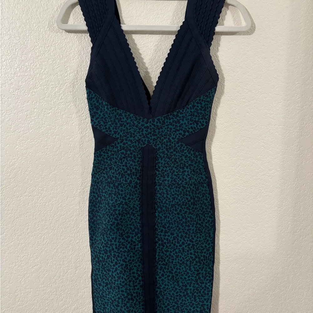 Elegant Navy and Teal Dress